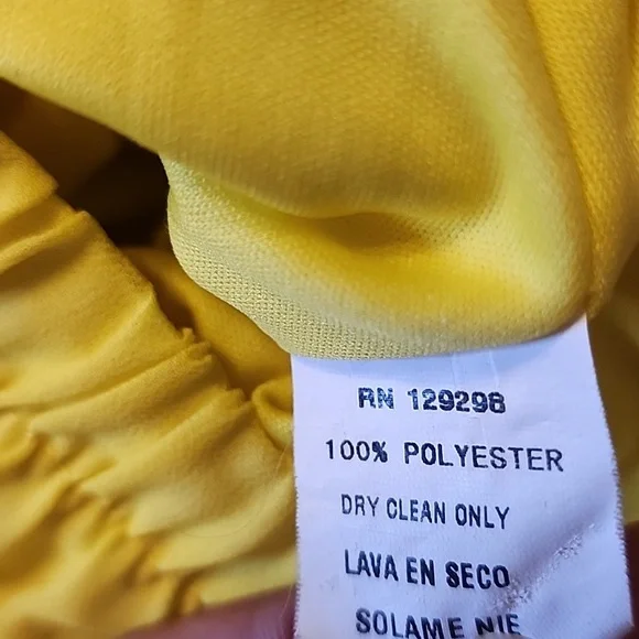 Beyoutiful Womens Bright Yellow Pleated Wide Leg Gathered Cuff At Ankle Pants - Picture 7 of 7